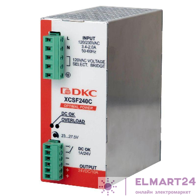 Источник питания OPTIMAL POWER 1ф 240Вт 10А 24В с ORing диодом DKC XCSF240CP