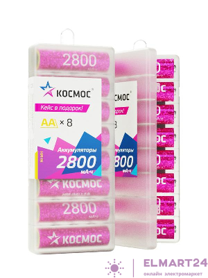 Аккумулятор AA/R6 2800мА.ч NI-MH 8b (уп.8шт) КОСМОС KOCR6NIMH2800mAh8B