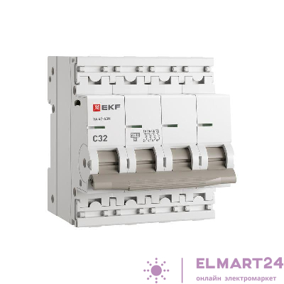 Выключатель автоматический модульный 4п C 32А 4.5кА ВА 47-63N PROxima EKF M634432C